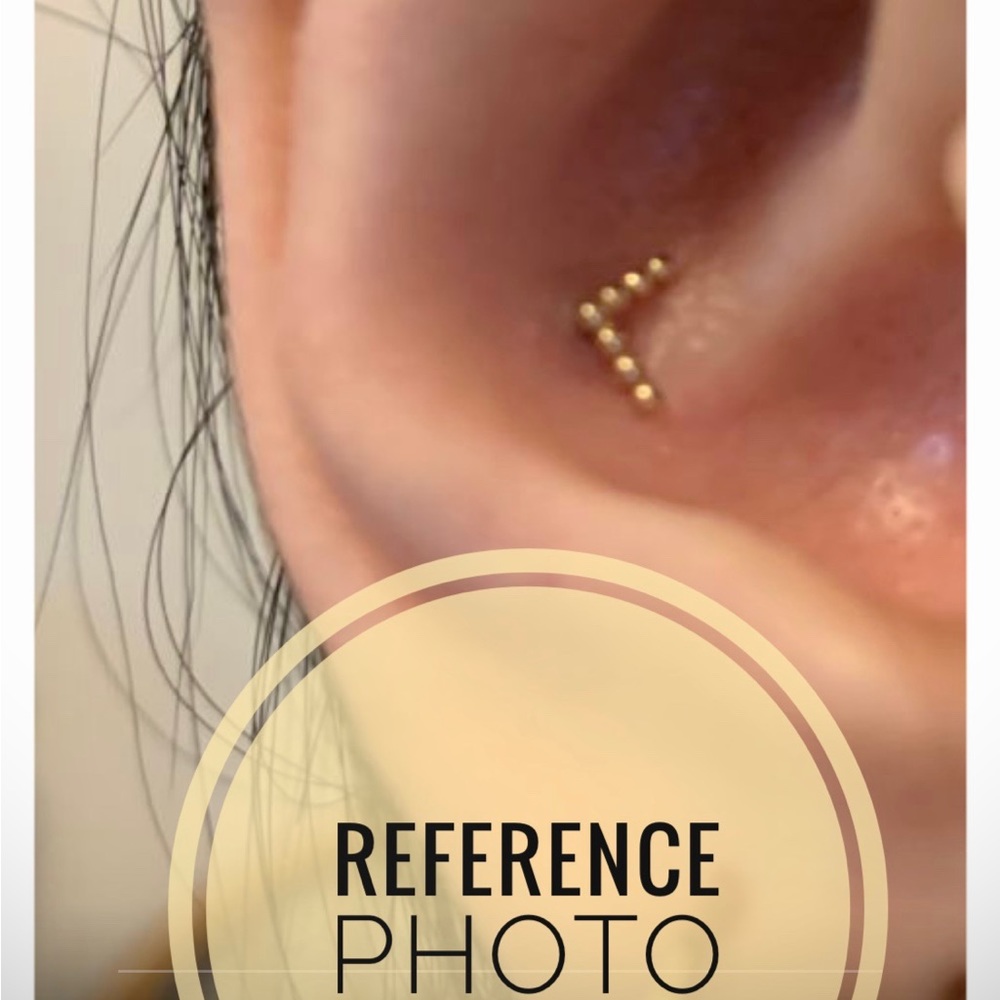Solid 14K Yellow Gold Beaded Threadless End
